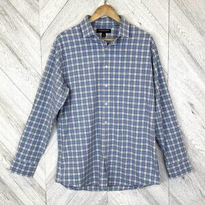 Mizzen + Main Lightweight Leeward Shirt Mens Large Long Sleeve Classic Fit Blue